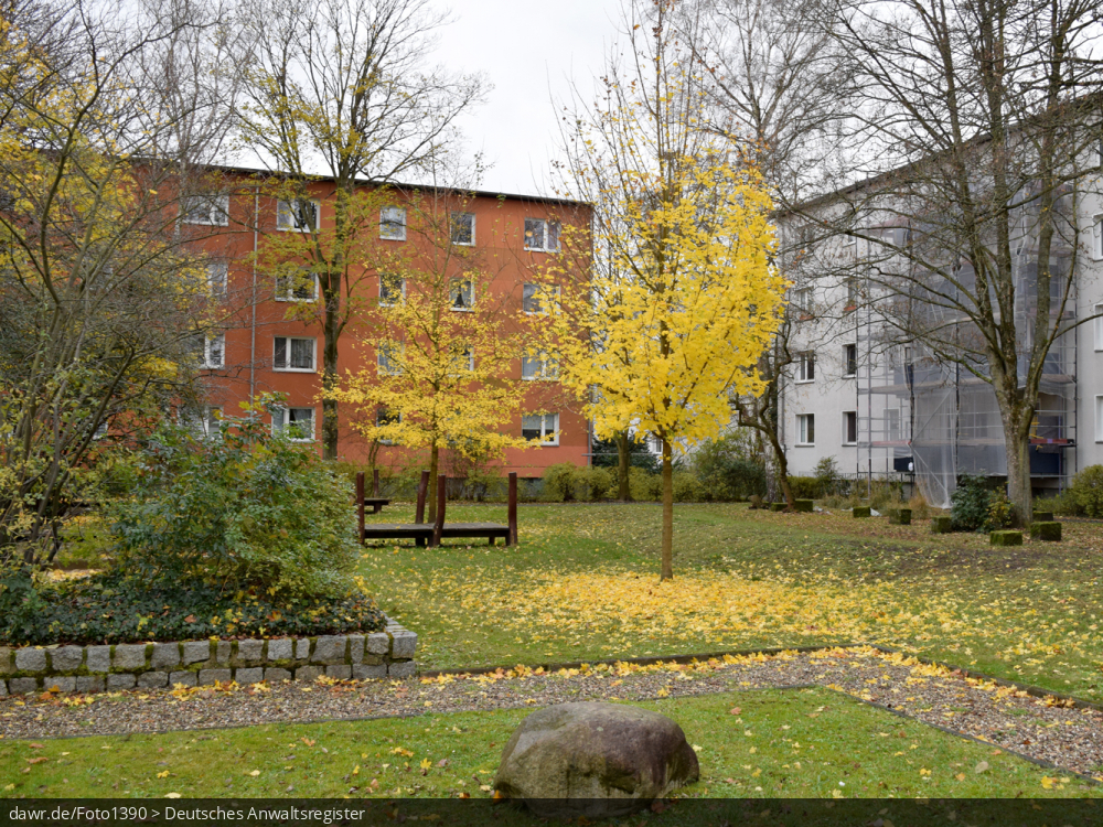 Dieses Foto zeigt einen Park mit bunten Blättern und eignet sich gut als symbolische Darstellung der Jahreszeit Herbst.