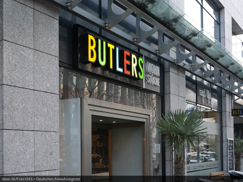 Dieses Foto zeigt einen Laden (eine Filiale) der Einzelhandelskette Butlers in der Berliner Uhlandstraße. Aufgenommen wurde das Foto ungefähr zum Zeitpunkt jüngst gestellten Insolvenzantrag von Butlers am 30.01.2017.
