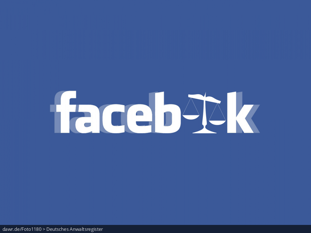 Diese Grafik zeigt eine künstlerische Variation des Schriftzug des sozialen Netzwerks „facebook“, bei der die beiden „O“s durch eine stilisierte Waage ersetzt wurden. Dieses Bild eignet sich so daher gut als symbolische Darstellung der Konflikte bez. des Umgangs mit Nutzerdaten durch facebook und dem europäischen (und speziell deutschen) Datenschutzrechts.