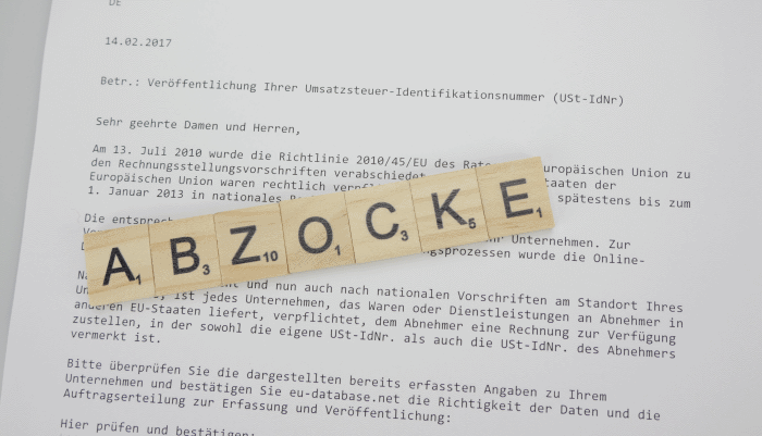 E-Mail wegen Umsatzsteueridentifikationsnummer