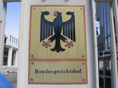 Bundesgerichtshof - Schild am Eingang